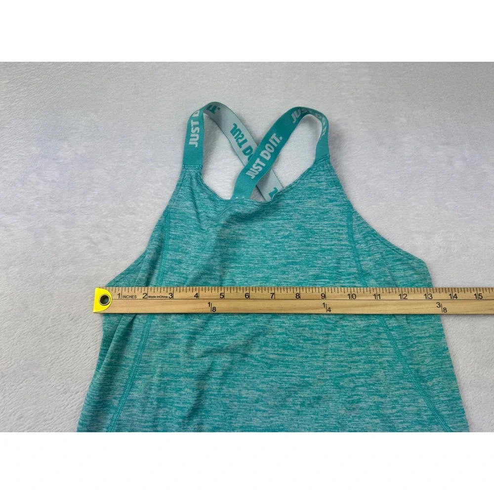 Nike Dri-FIT Teal Heather Cross Back Just Do It Tank Top Womens Large